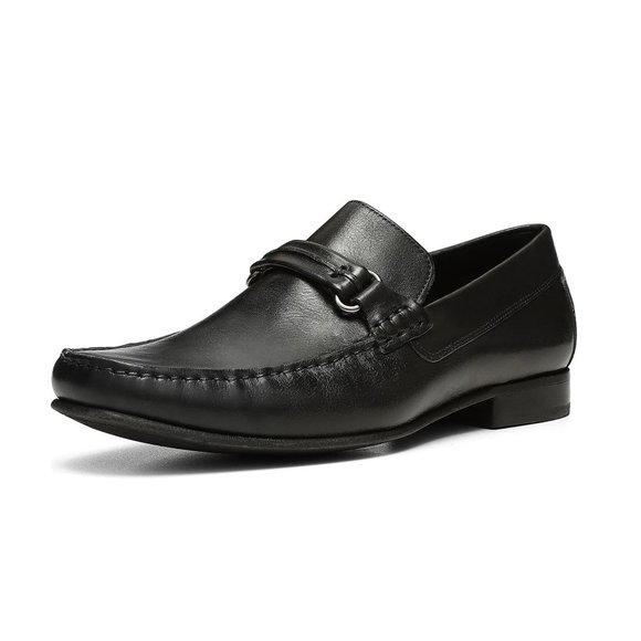 Donald Pliner Men's Donnie Calf Bit Loafer Buttery Leather Slip On Shoe Black 10